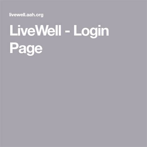 livewell login page kerrisdale