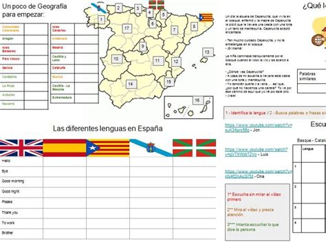 liveworksheets lenguas de españa