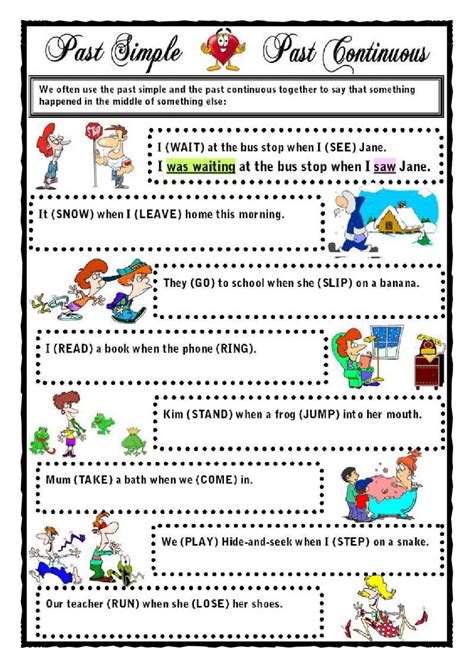 liveworksheets past simple past continuous