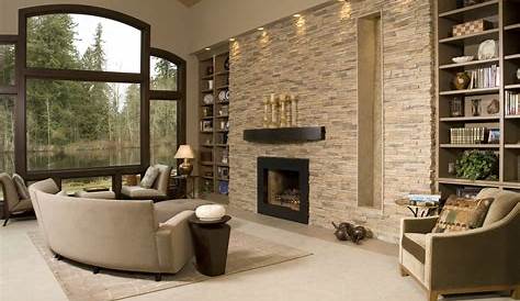 Living room feature wall Feature wall living room, Stone wall living