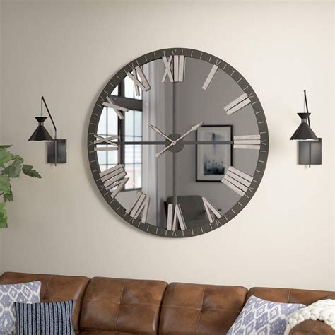 Solid Wood Double Sided Wall Clock Living Room Contemporary White