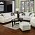 living room white leather couch
