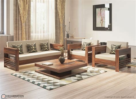 Popular Living Room Wooden Sofa Design For Small Space