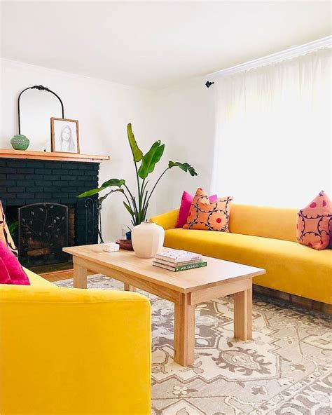 Living Room With Yellow Sofas