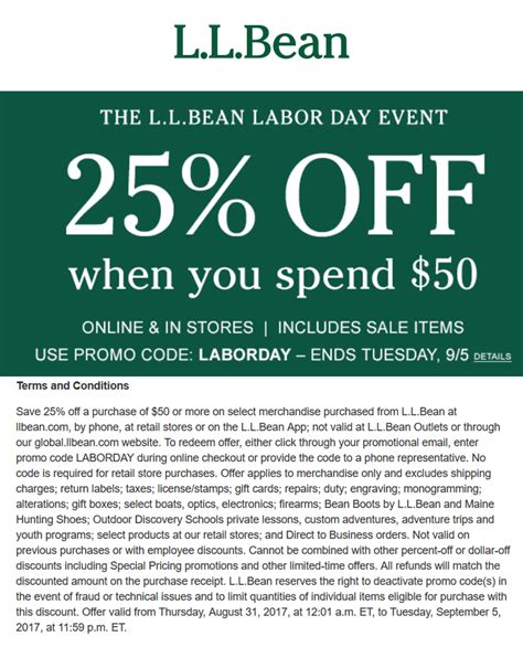 ll bean for business promo code