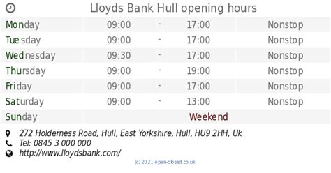 lloyds bank hull opening times