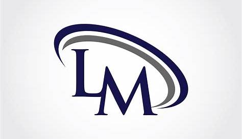 Lm Logo Letter With Cutted And Intersected Design Vector Image