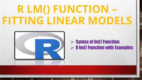 R lm() lm function in R for Linear Regression Linear regression, Regression, Data science