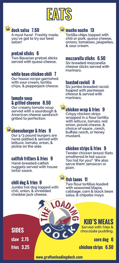 Loading Dock Grafton Drink Menu