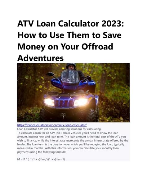 Loan Calculator Atv