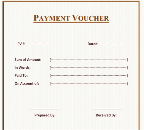 Payment Voucher Format Free Word Templates