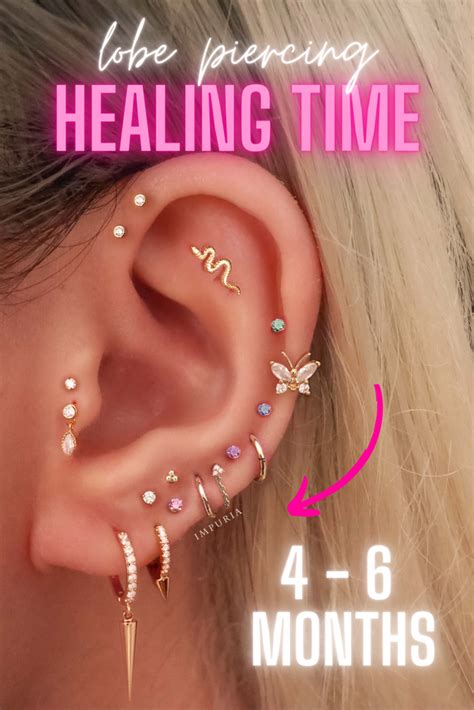 lobe piercing healing time