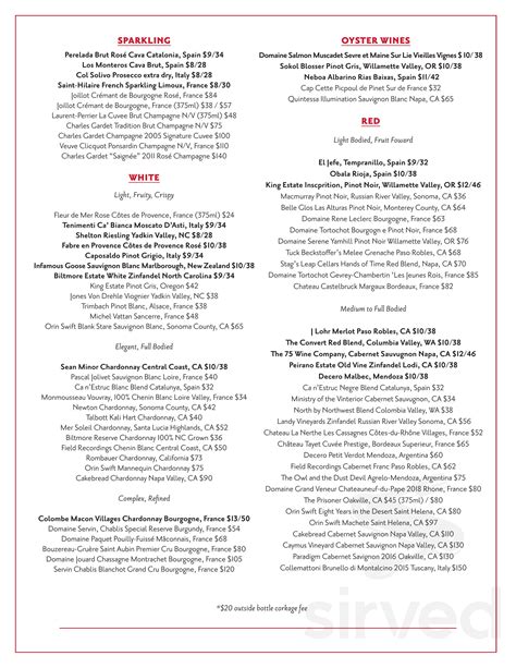 Lobster Trap Drink Menu