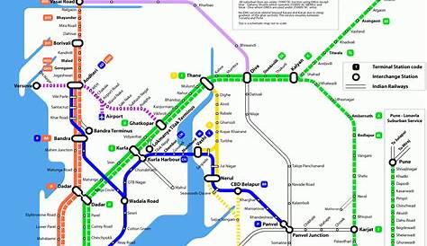 Local Railway Map Mumbai City Train [2021] Suburban