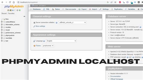 localhost phpmyadmin