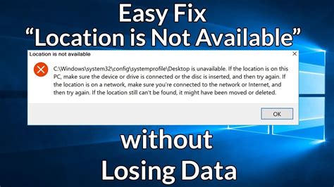 How to Fix location not available on windows? check steps on it