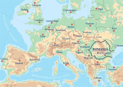 location of romania in europe
