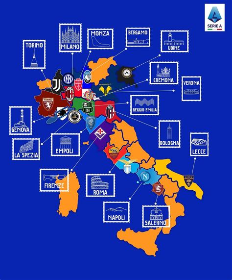 location of serie a teams