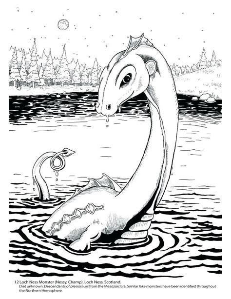 loch ness monster pictures to colour