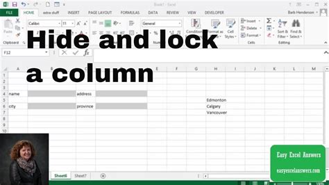 Lock And Hide Column In Excel
