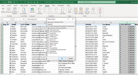 Lock Excel Sheet Editing