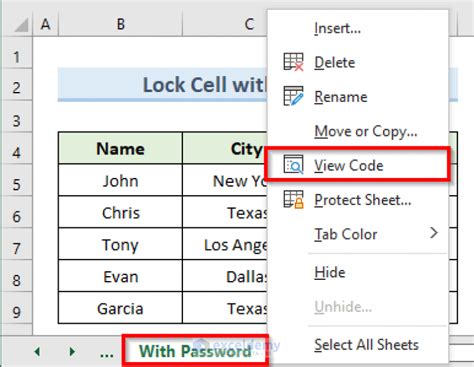 Lock Single Cell In Excel Vba