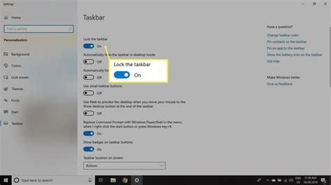 Lock Taskbar