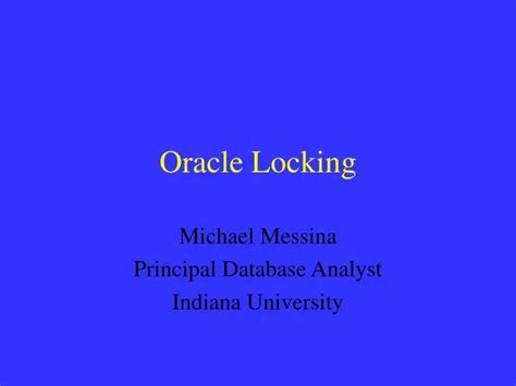 Locking In Oracle