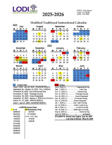 lodiusd calendar