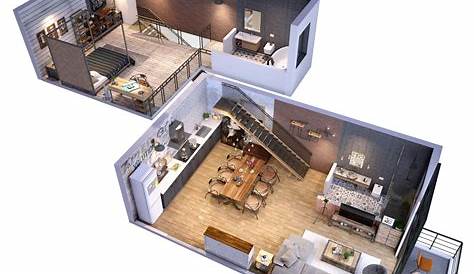Loft apartment Floorplan by zhipenlee 3DOcean