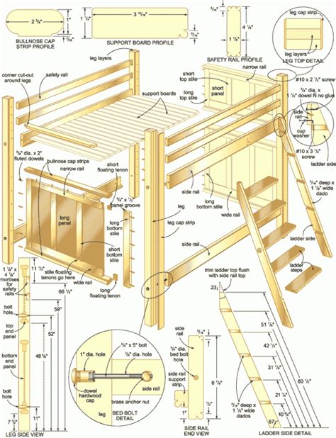 Loft Bed Plans PDF Woodworking