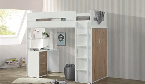 Loft Bed With Desk And Wardrobe Twin White Locker Bunk 8060 8060