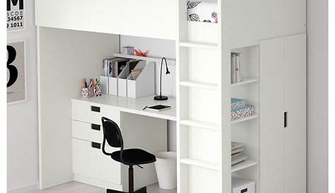 SMÅSTAD Loft bed white white/with desk with 4 drawers IKEA