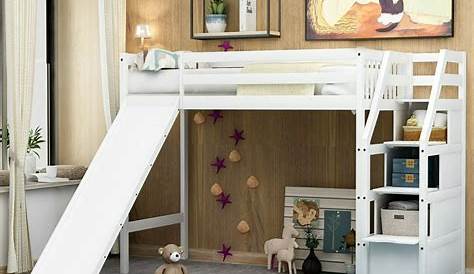 Children Bunk Bed With Slide Kids Bunk Beds With Stairs And Desk