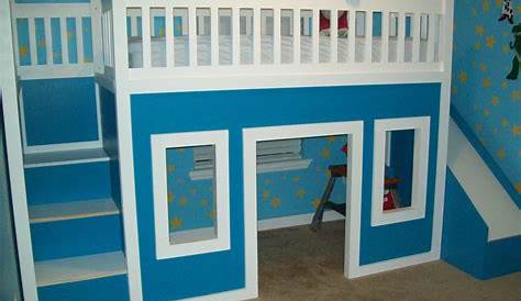 Loft Bed With Slide Diy Double Kids Kids Rooms Of All Ages Kid s