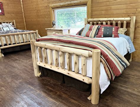 82" Cedar LogStyle Handcrafted Wooden Queen Bed Frame