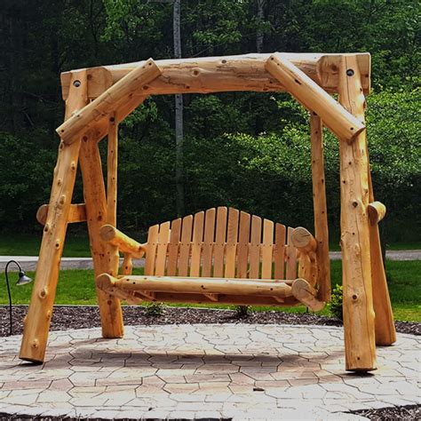 Experience Ultimate Backyard Relaxation with Our Log Bench Swing - Buy Now!