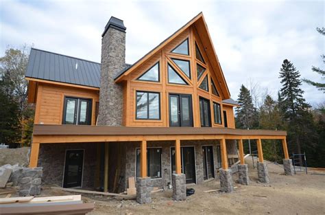 Log Cabin With Black Trim