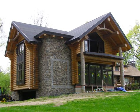 Log Cabin With Modern Addition