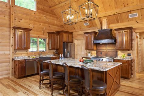 log cabinets for kitchens