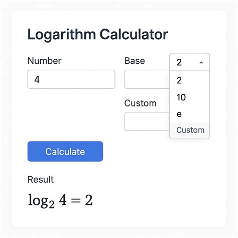 Log Calculator Variable Base