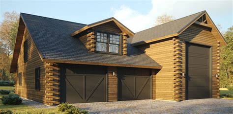 Log Garage With Loft