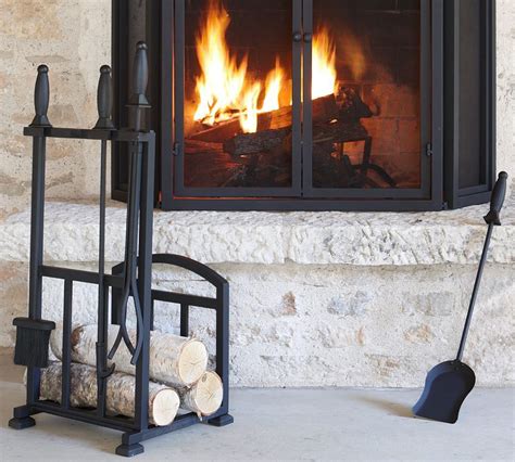 Log Holder And Fireplace Tool Set