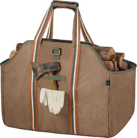 Log Holder With Canvas Tote Carrier
