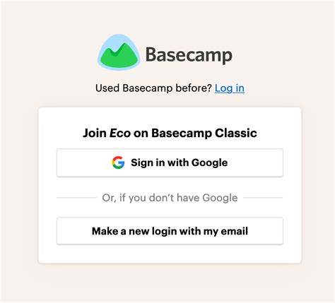 log in to basecamp