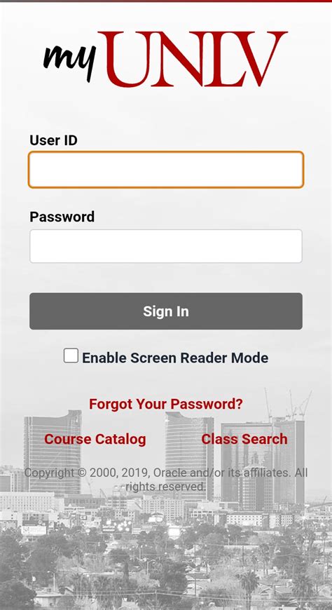 log in to my unlv
