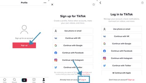 log in to tiktok with email