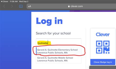 log in with clever student id