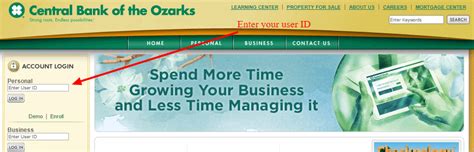 log into central bank of the ozarks