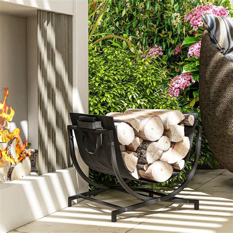 Log Rack With Canvas Carrier